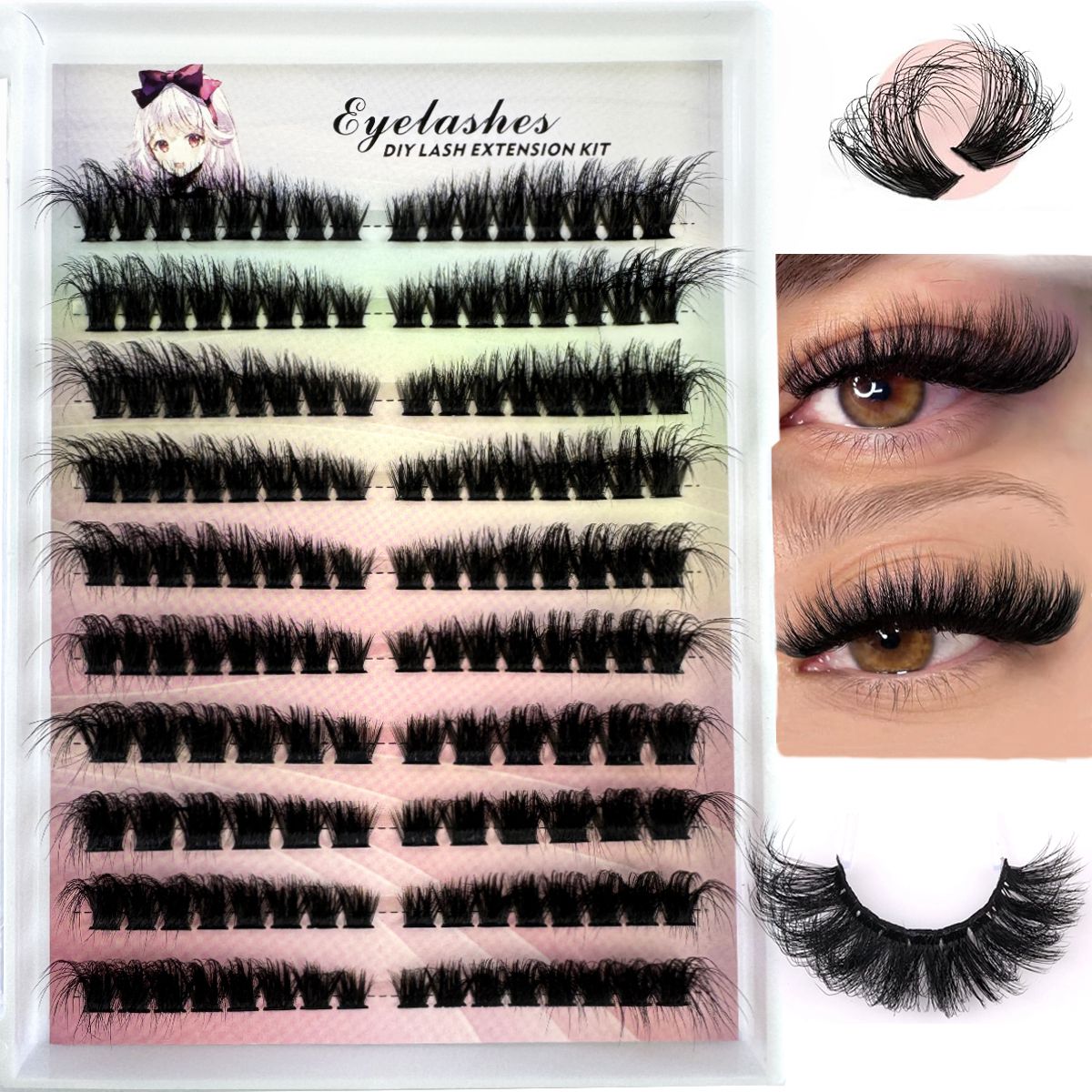 Eyelash Extension Single Lash - Esquerda + Direita Extensão do Olho