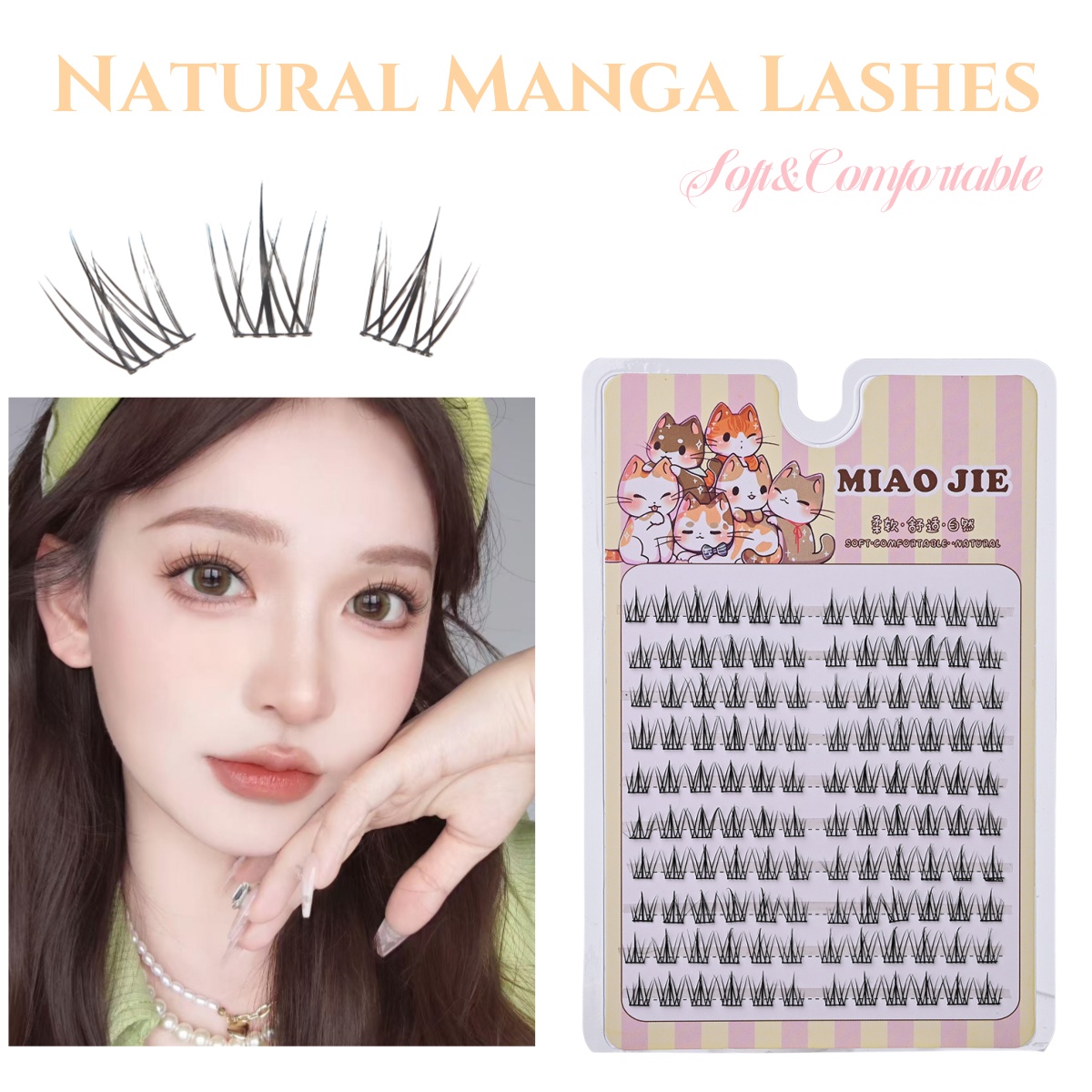 Eyelash Extension In Chinese - Miaojie girassol cílios postiços preto natural