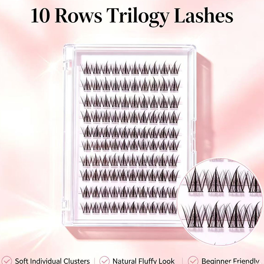 Eyelash Extension No 10 - Cílios Postiços Premium Autoadesivos em Tufos