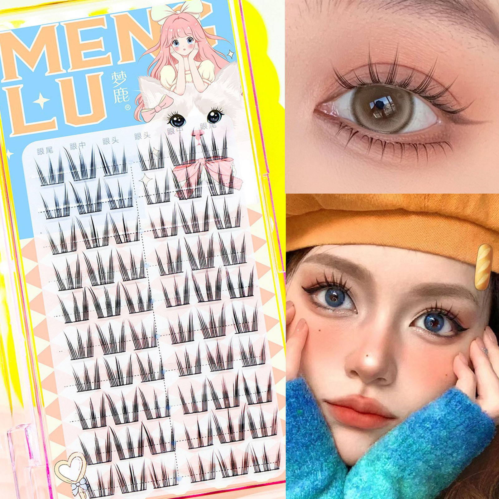 Eyelash Extension In Chinese - 10 linhas de girassol cílios postiços