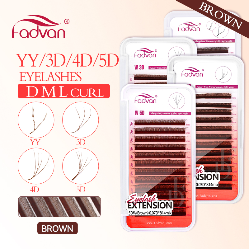 Eyelash Extension Yy - Fadvan marrom 4d/3d/5d cílios em forma
