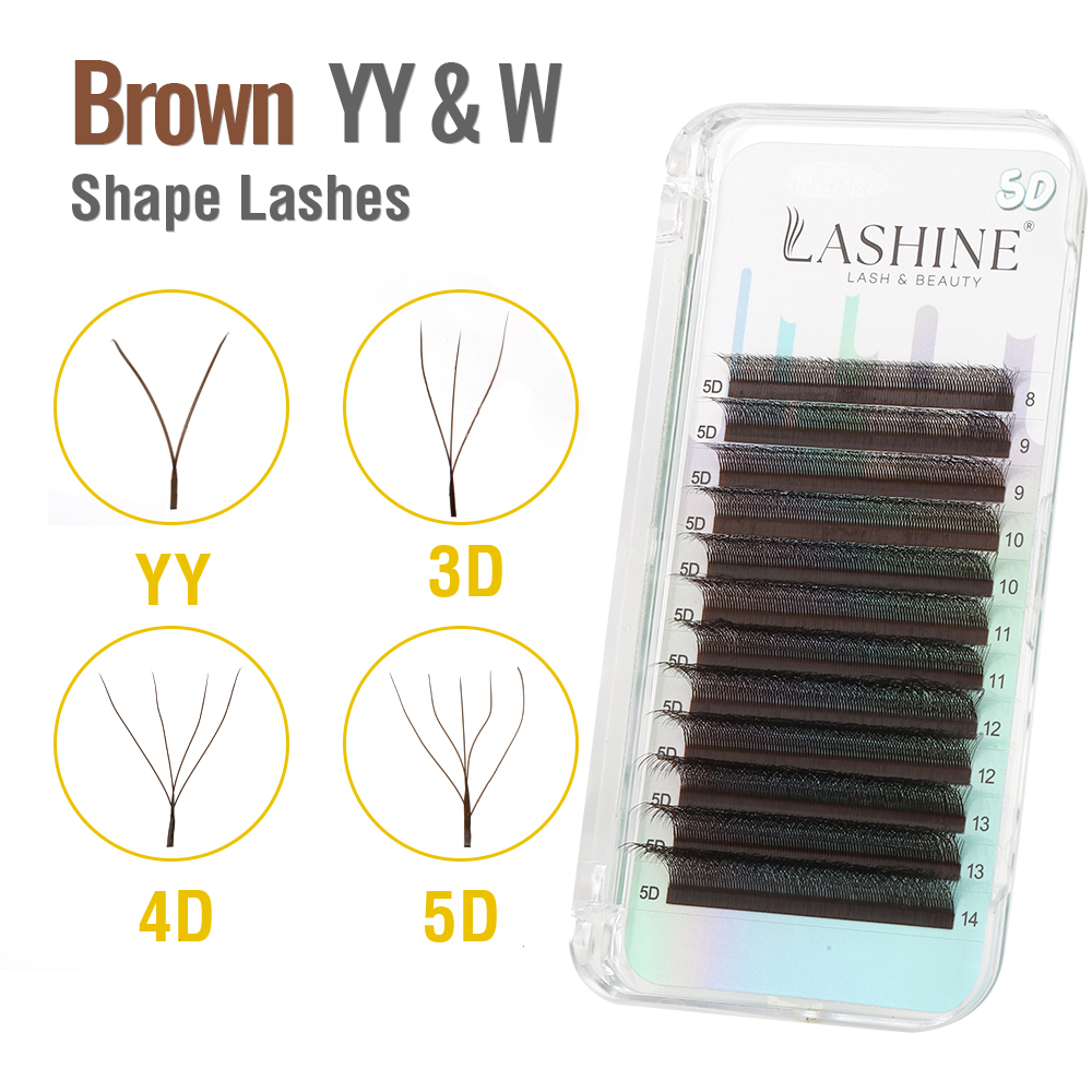 Eyelash Extension Yy - Cílios Postiços LASHINE Marrom YY/3D/4D/5D em