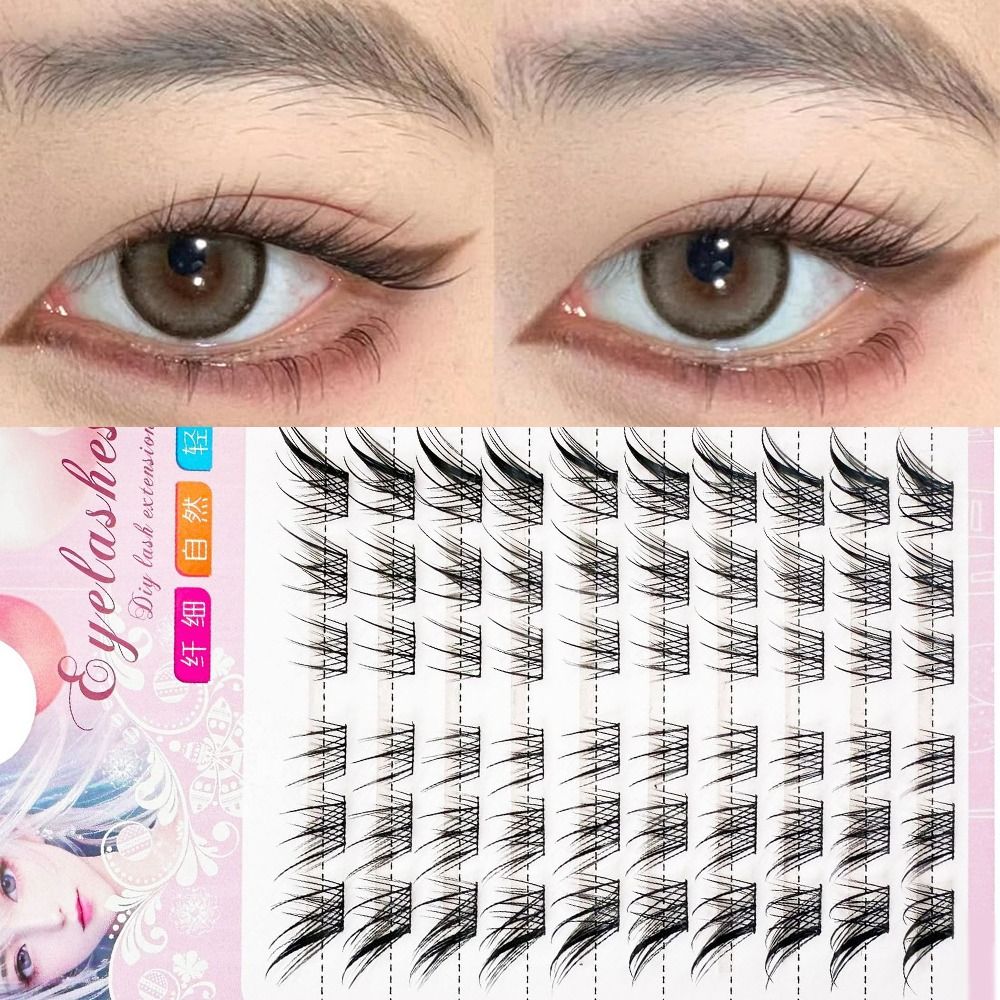 Eyelash Extension Human Hair - 3d gato olho clusters cílios naturais