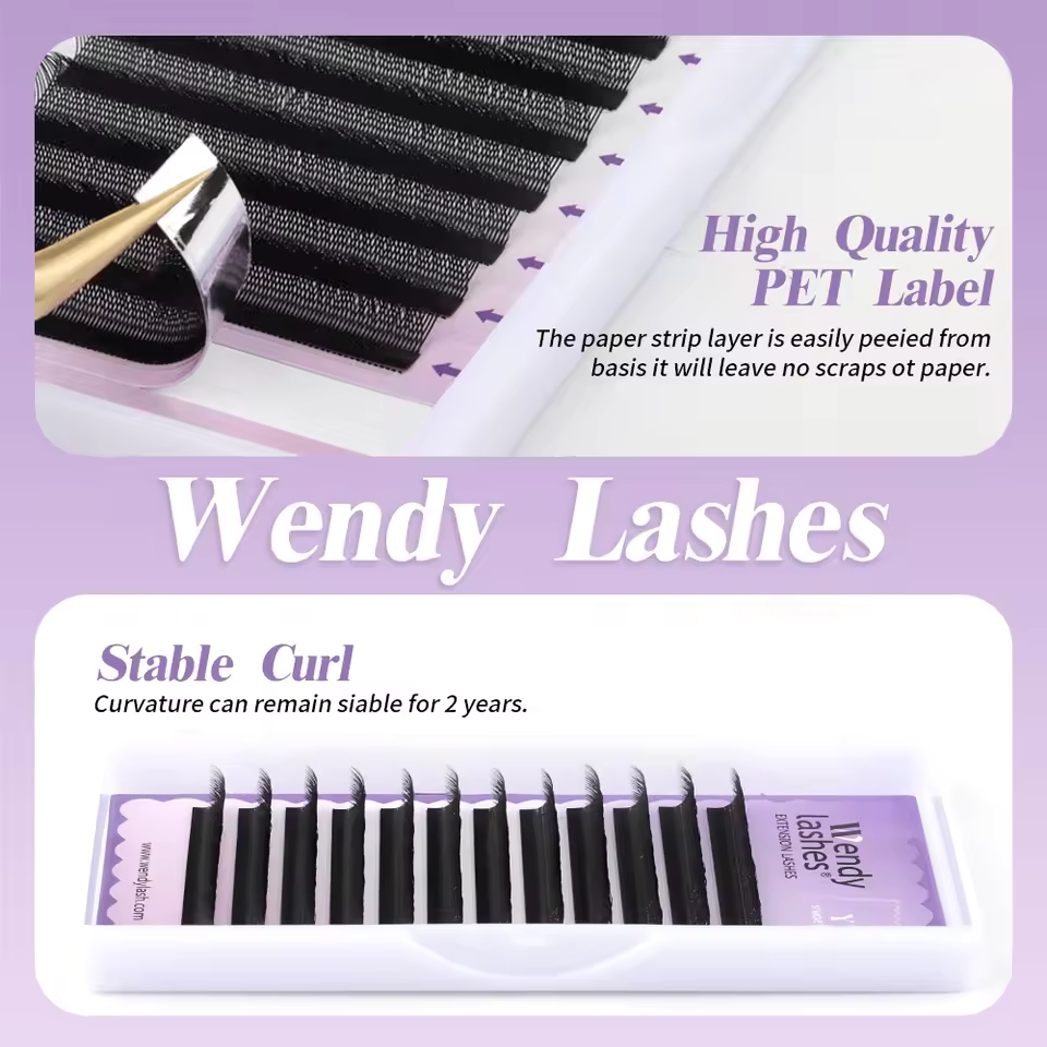 Wendy 2d yy forma c/d onda eya - Eyelash Extension Human Hair avaliação e preço